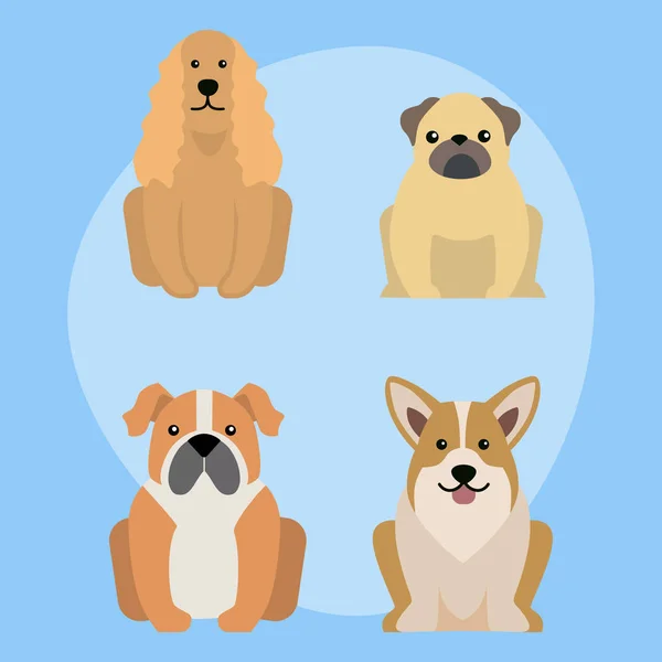 Engraçado desenho animado cão personagem pão ilustração em desenho animado estilo cachorro feliz e isolado amigável mamífero adorável mascote canino vetor ilustração . —  Vetores de Stock