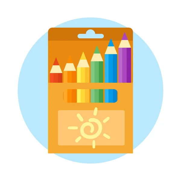 Ołówki i kolorowe biura inżynierskiego wektor ilustracja proste Wyposażenie szkoły dostaw temat narzędzia biurowe pastelowych kolorów w pionie edukacji znak. — Wektor stockowy
