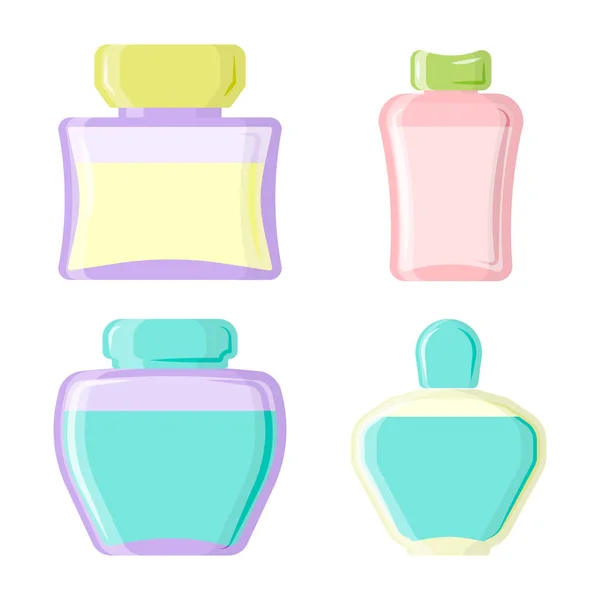 Parfum glamour à la mode belle bouteille cosmétique et france brillant tube d'emballage féminin produit parfum féminin vecteur illustration . — Image vectorielle