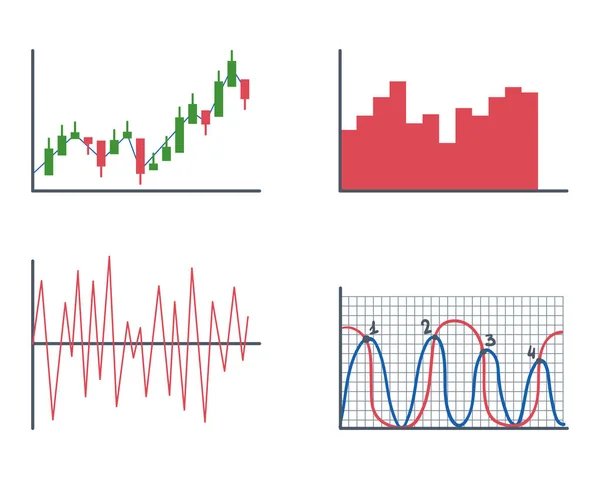 Unternehmensdaten Graphenanalyse Elemente Balkendiagramme Diagramme und flache Symbole Infografik Design isolierte Präsentation Bericht Informationen Vektor Illustration. — Stockvektor