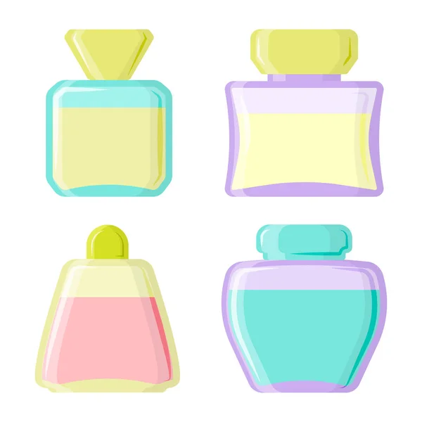 Parfum glamour à la mode belle bouteille cosmétique et france brillant tube d'emballage féminin produit parfum féminin vecteur illustration . — Image vectorielle