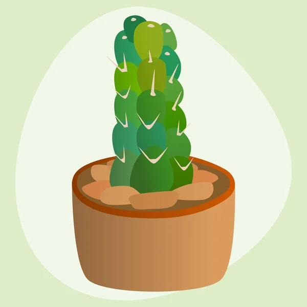 Cactus estilo plano naturaleza desierto flor verde dibujo de dibujos animados gráfica mexicana suculenta y tropical planta jardín arte cactus vector floral ilustración . — Archivo Imágenes Vectoriales