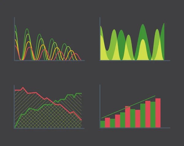 Unternehmensdaten Graphenanalyse Elemente Balkendiagramme Diagramme und flache Symbole Infografik Design isolierte Präsentation Bericht Informationen Vektor Illustration. — Stockvektor