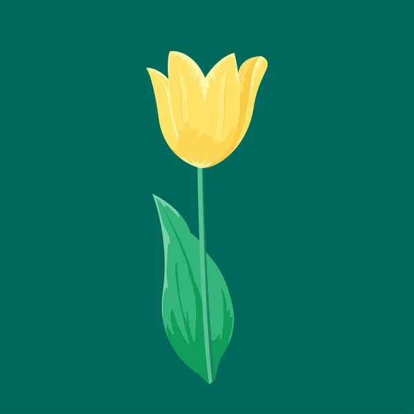 Vintage gelbe Tulpenblume kann als Grußkarte Einladungskarte für Hochzeitstag und anderen Urlaub Sommer natürlichen Pflanzenvektor Illustration verwendet werden. — Stockvektor