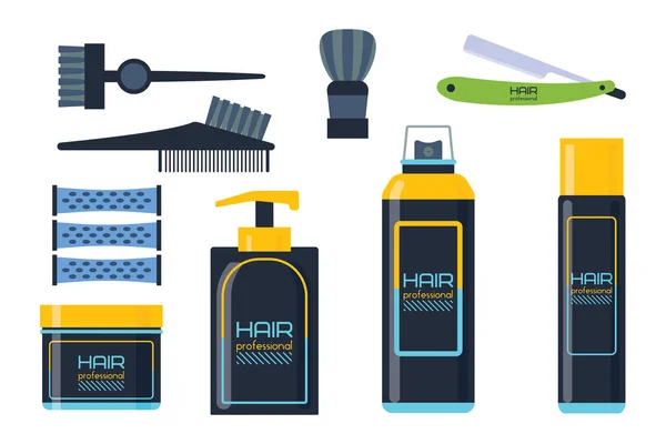 Πηκτής αφρού ή υγρό σαπούνι αεροζόλ πλαστικό μαλλιά σαμπουάν μπουκάλι σχέδιο αντλιών και υγιή υγιεινή αρωματικά εικονογράφηση διάνυσμα λοσιόν κρέμα θεραπεία. — Διανυσματικό Αρχείο