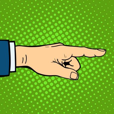 Hand showing deaf-mute gesture human arm hold communication and direction design fist touch pop art style colorful vector illusstration. clipart