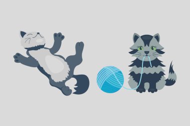 Kedi doğurmak şirin yavru kedi portre kabarık genç çok güzel Karikatür hayvan evde beslenen hayvan ve oldukça eğlenceli bir oyun kedi memeli yerli kitty vektör çizim oturma.