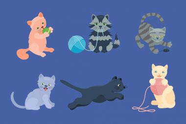 Kedi doğurmak şirin yavru kedi portre kabarık genç çok güzel Karikatür hayvan evde beslenen hayvan ve oldukça eğlenceli bir oyun kedi memeli yerli kitty vektör çizim oturma.