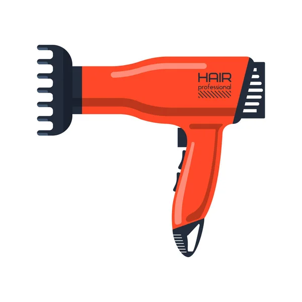 Ferramenta de secador de cabelo de moda símbolo de calor elétrico secador de cabelo cuidado de barbeiro símbolo acessório para criar belo sinal de estilo ícone de ilustração de vetor de aparelho . — Vetor de Stock