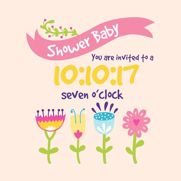 Baby shower badge happy mothers day insignias logotype sticker stamp icon frame and card design doodle vintage hand drawn element vector illustration. — Stockvector