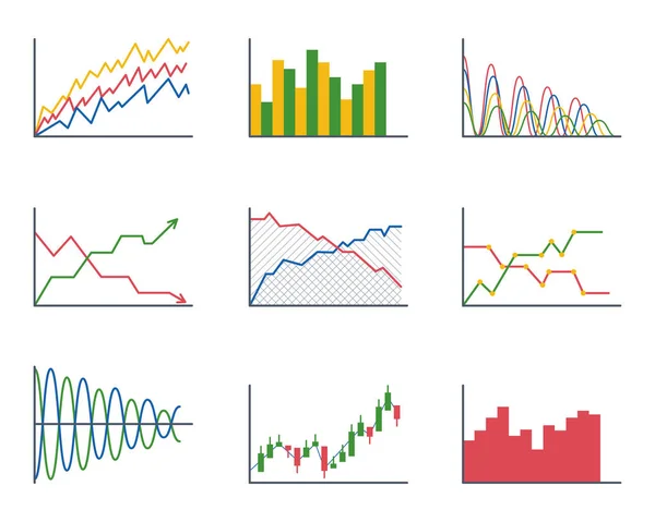 Dados de negócios gráficos analíticos elementos gráficos de barras gráficos de pizza diagramas e ícone plano infográficos design apresentação isolada relatório informações vetor ilustração . — Vetor de Stock