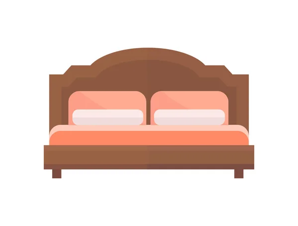 Exclusieve slapende meubels design slaapkamer met bed matras en interieur kamer comfortabel thuis ontspanning appartement decor vectorillustratie. — Stockvector