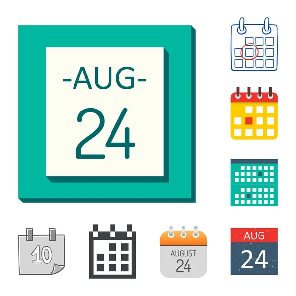 Calendario vectorial iconos web organizador de oficina gráfico de negocios plan de papel cita y pictograma elemento recordatorio para la reunión de eventos o la ilustración plazo . — Archivo Imágenes Vectoriales