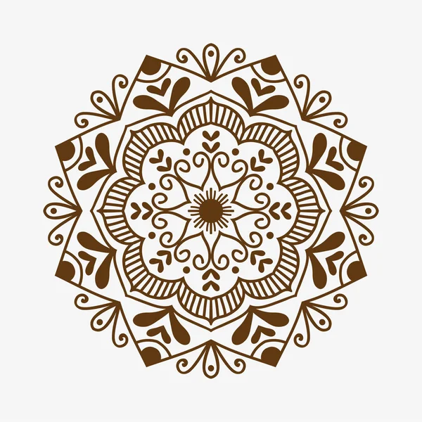 Цветочный шаблон татуировки Henna коричневый mehndi цветок каракули декоративный элемент кружева и индийский дизайн рисунок paisley арабеск mhendi украшения вектор . — стоковый вектор