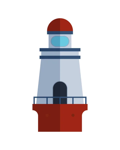 Desenhos animados torre holofote de farol plana para navegação marítima orientação ilustração vetor de luz . — Vetor de Stock