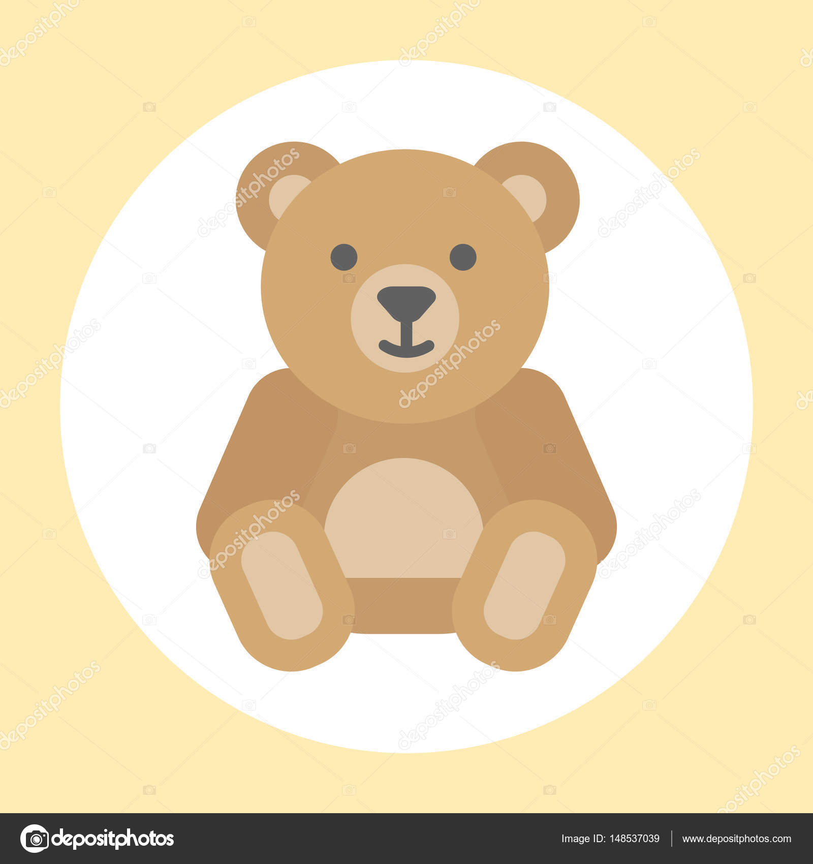 Regalo giocattolo teddy bear isolato Orso di simbolo del regalo di San Valentino Icona di vettore di regalo orso bruno giocattolo