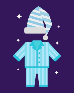 Pijama simge vektör illüstrasyon yatak işareti sembol izole rüya yatak odası yatmadan pijama uyku