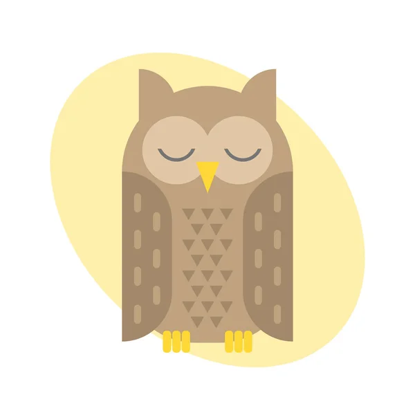 Cartoon owl vector illustration bird cute character symbol sleep sweet — Stock Vector
