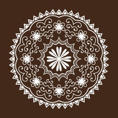 Kına dövme mehndi çiçek şablon doodle süs dantel dekoratif unsur ve Hint tasarım desen desenli Arabesk mhendi süsleme vektör.