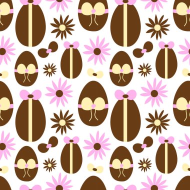Paskalya Dikişsiz desen arka plan retro vintage tasarlamak vektör.