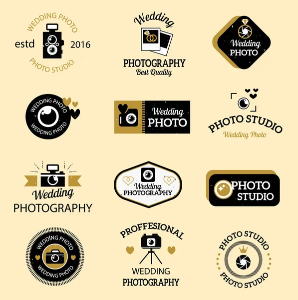 Photographer icons vector set. — Stock Vector