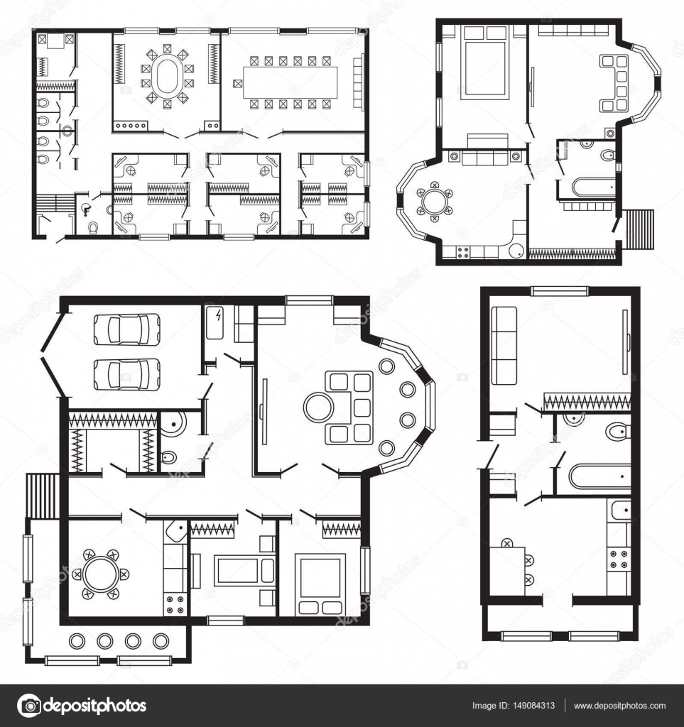 3d Sketch Outline Of Office Contour Visualization Background Floor Plan  House Blueprint House Plan Background Image And Wallpaper for Free Download