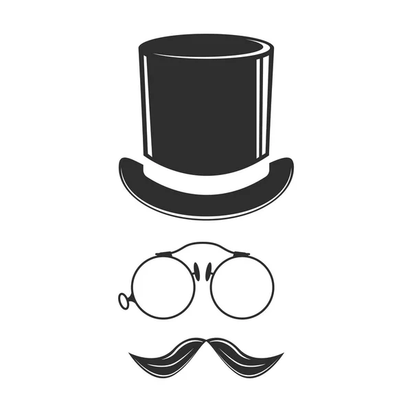 Cavalheiro chapéu de moda moderna elegância preto boné elemento top roupas clássicas vetor ilustração . — Vetor de Stock