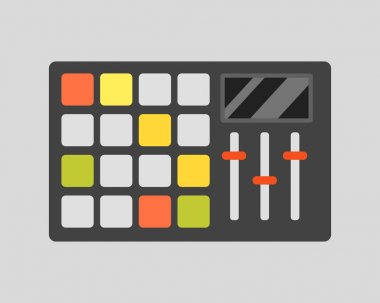 Yaratıcı modern müzik aleti kavramı MIDI denize indirmek ekipman vektör çizim.