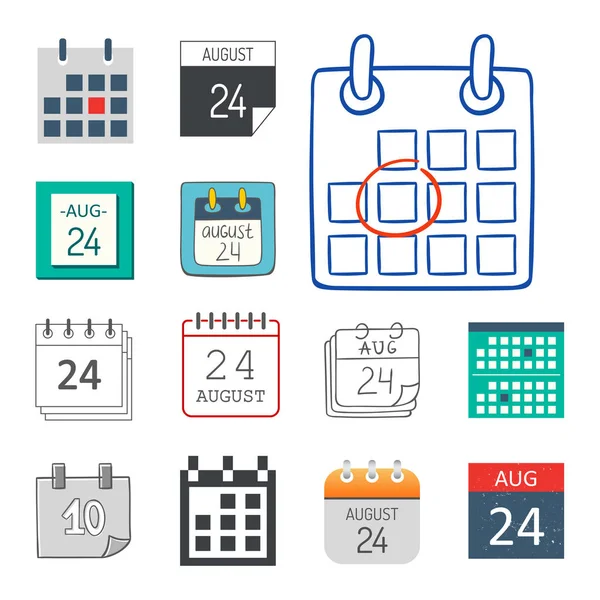 Calendrier vectoriel icônes web organisateur de bureau papier graphique d'affaires rendez-vous et pictogramme élément de rappel pour réunion d'événement ou illustration de date limite . — Image vectorielle