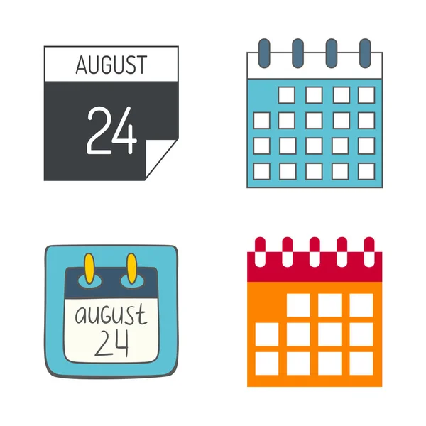 Vektor Kalender Web-Icons Büro Veranstalter Business Grafik Papier Plan Termin und Piktogramm Erinnerung Element für Veranstaltung Besprechung oder Termin Illustration. — Stockvektor