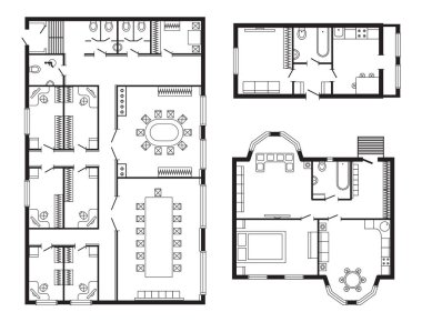 Proje çizim Modern ofis mimari planı iç mobilya ve inşaat tasarım