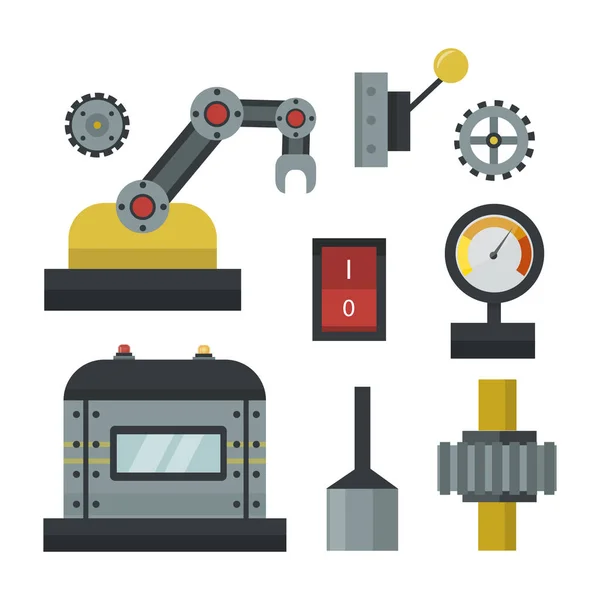 机械制造工作细节齿轮机械设备行业矢量图的一部分. — 图库矢量图片