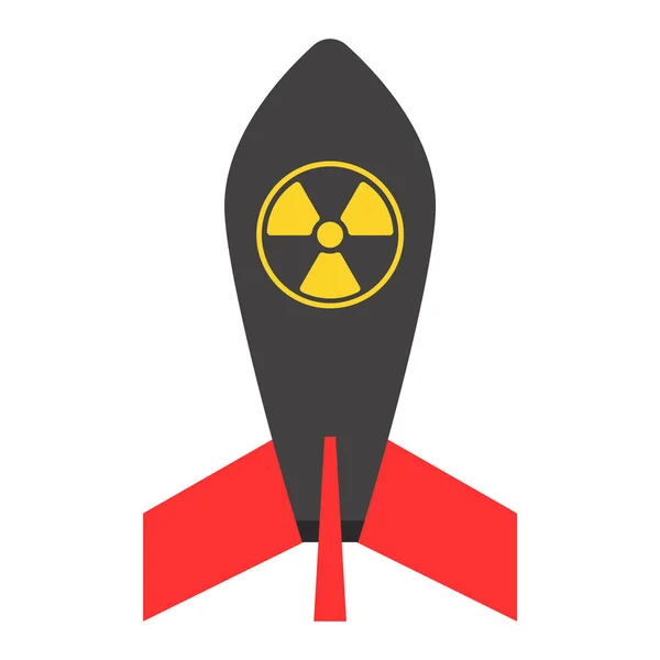 Misil cohete icono vector ilustración dibujos animados bomba aislada estilo plano fondo blanco amenaza — Vector de stock