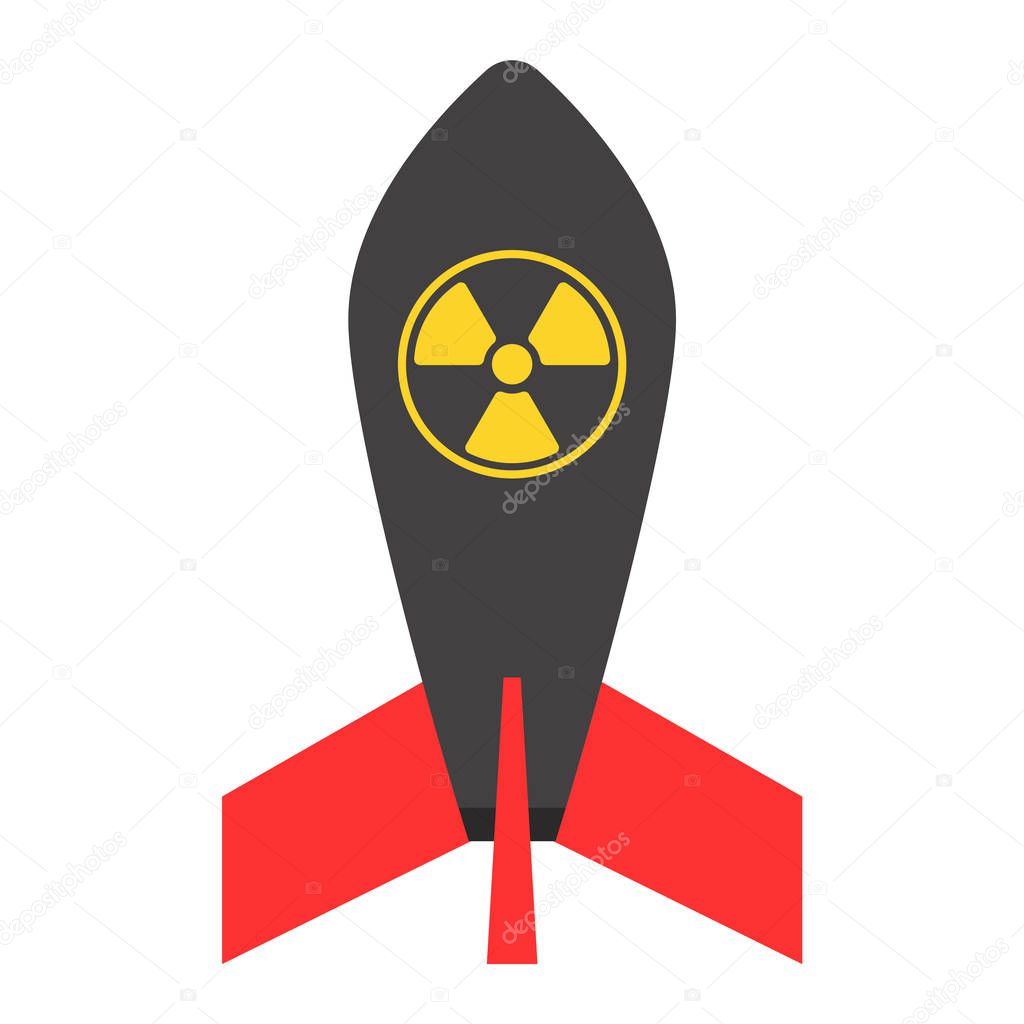 Missile rocket icon vector illustration cartoon isolated bomb flat style white background threat