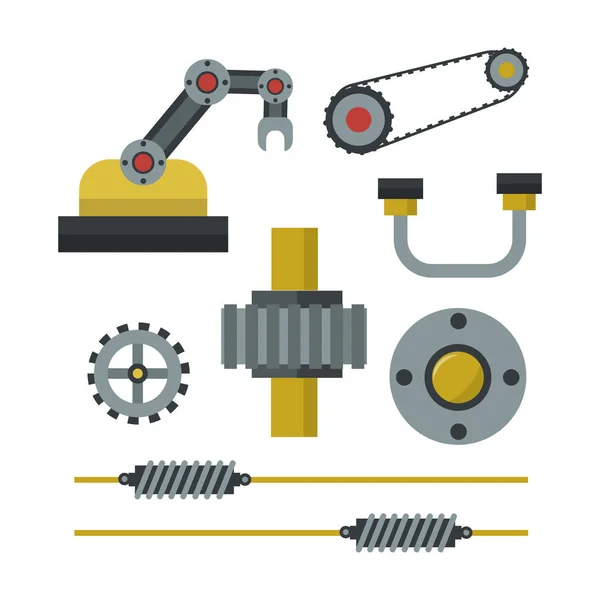 Parte de la maquinaria de fabricación detalle de trabajo equipo mecánico industria vector ilustración . — Vector de stock