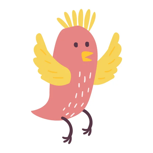 Illustration vectorielle oiseau mignon dessin animé coloré — Image vectorielle