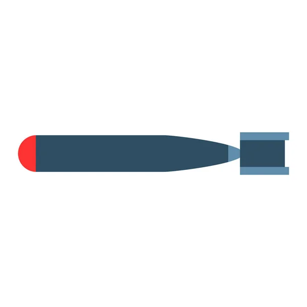 Misil cohete icono vector ilustración dibujos animados bomba aislada estilo plano fondo blanco amenaza — Vector de stock