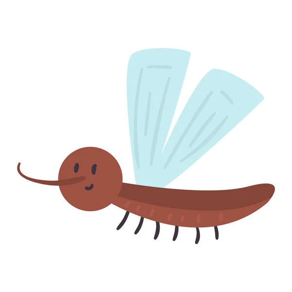 Barevné hmyzu komárů ikonu izolované přírodní křídlo detail letní chyba divoké vektorové ilustrace. — Stockový vektor