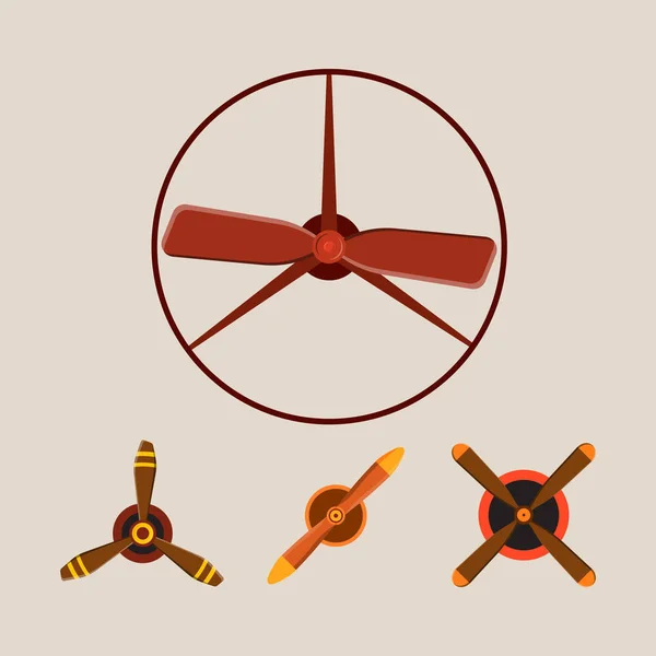 Propeller fan vector wind ventilator apparatuur lucht blower koeler rotatie technologie cirkel van de macht. — Stockvector