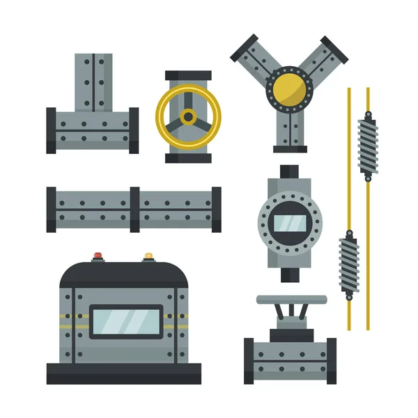 Makine imalat iş detay dişli mekanik ekipman sanayi vektör çizim parçası. — Stok Vektör