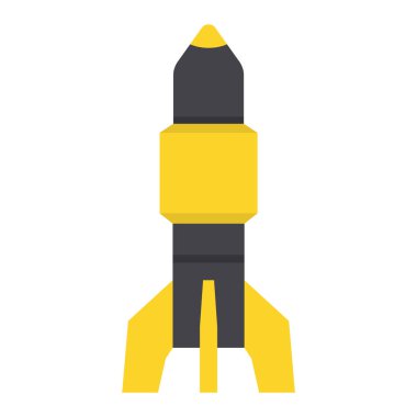 Füze roket simge vektör çizim karikatür bomba düz stil beyaz arka plan tehdit izole