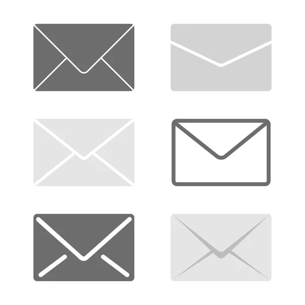 Envelop cover pictogrammen e-mail communicatie en office correspondentie lege omslag adres design papier lege kaart business vectorillustratie bericht schrijven. — Stockvector