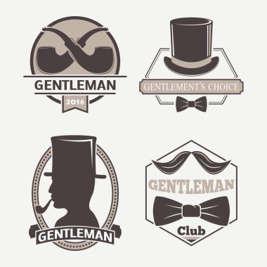 Vintage tarzı tasarım hipster beyefendi vektör çizim rozet tasarım bıyık öğesi.