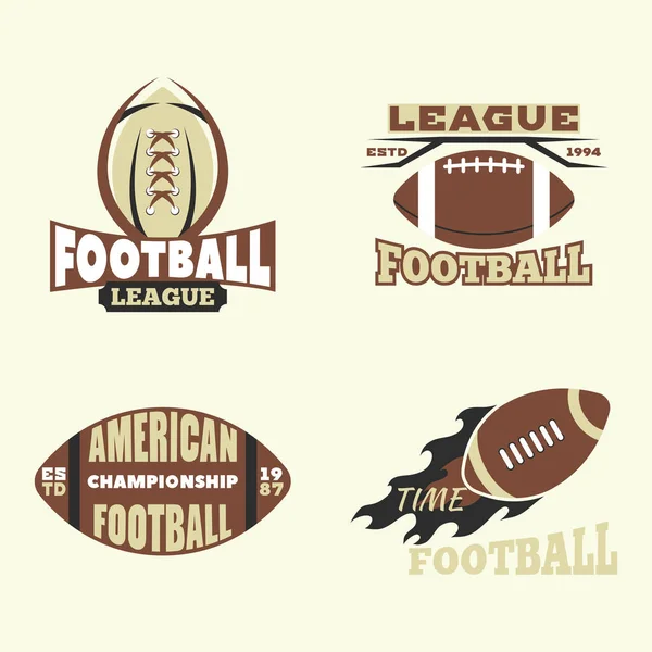 Modèle de badge de championnat de football américain pour équipe sportive avec vecteur de compétition logo balle . — Image vectorielle