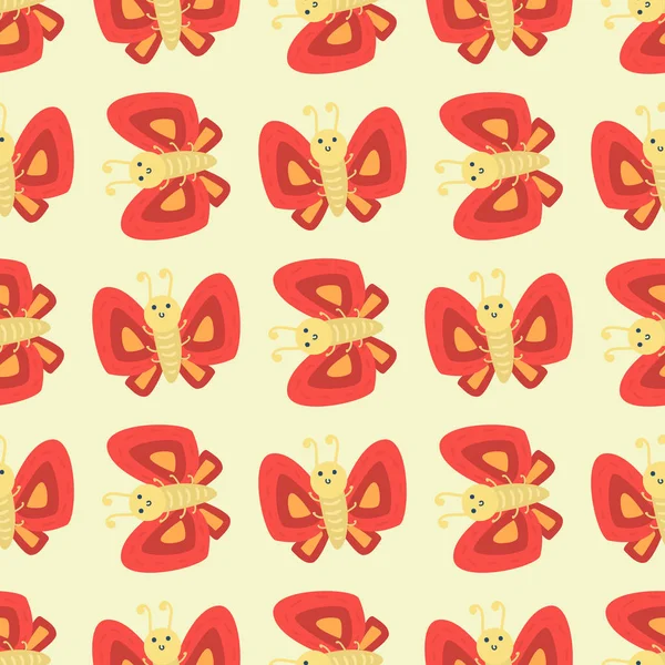 Colorful butterfly decorative seamless pattern vector graphic summer free fly present illustration. — Stock Vector