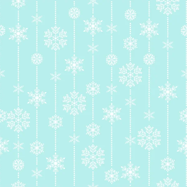 원활한 눈송이 벡터 패턴 날씨 전통적인 겨울 12 월 포장 종이 크리스마스 배경. — 스톡 벡터