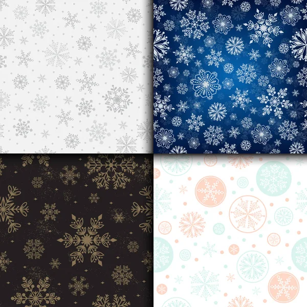 Copo de nieve vector inconsútil patrón clima invierno tradicional diciembre envoltura papel navidad fondo . — Archivo Imágenes Vectoriales