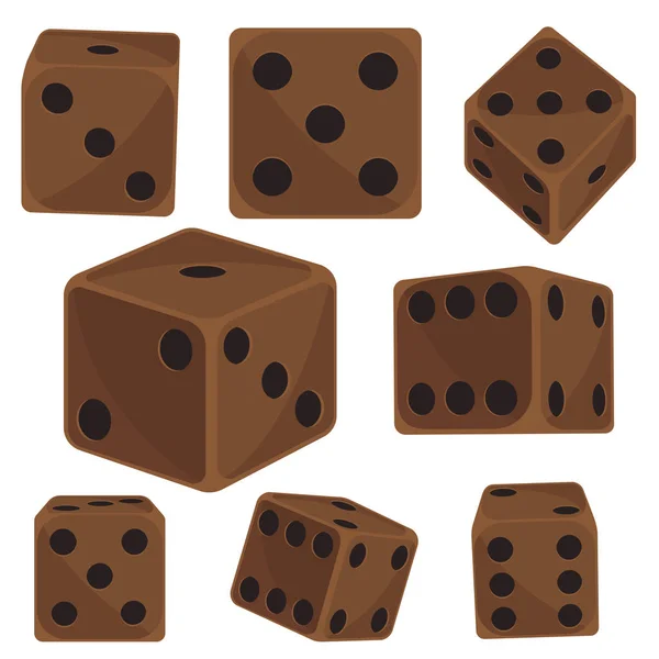 Isométrico dado número suerte juego fortuna casino variantes pérdida gamble cubo vector ilustración . — Vector de stock