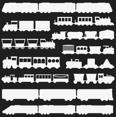 Oyuncak tren vektör çizim siyah ve beyaz