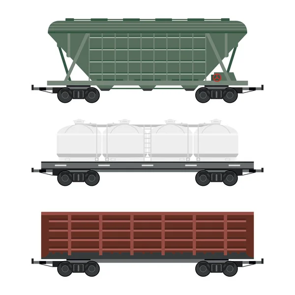 Tren vagones de ferrocarril de coches sin franjas de viaje ferrocarril locomotora de pasajeros vector vagón de transporte . — Vector de stock